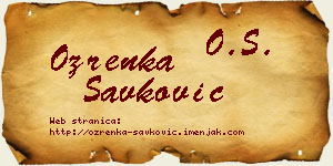 Ozrenka Savković vizit kartica